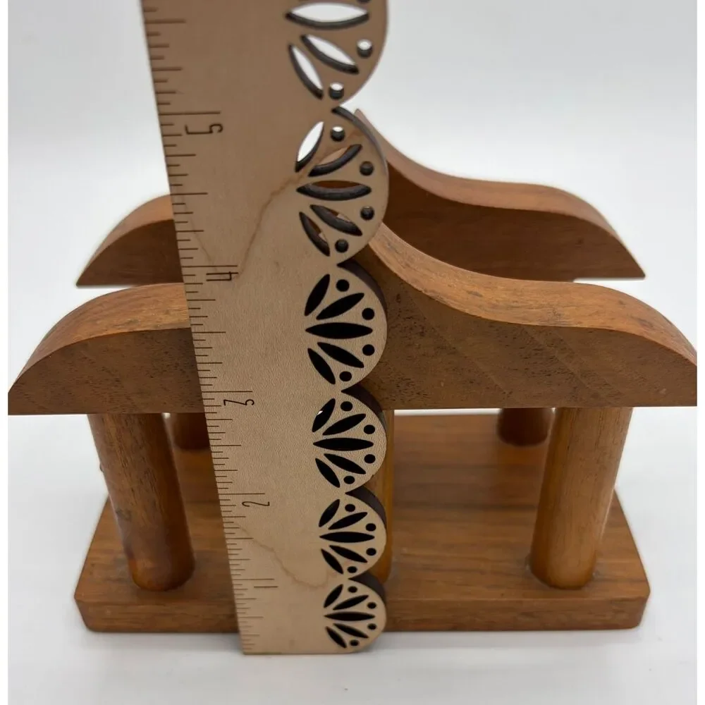 Vintage Farmhouse Cottage Thick Solid Wood Napkin Holder